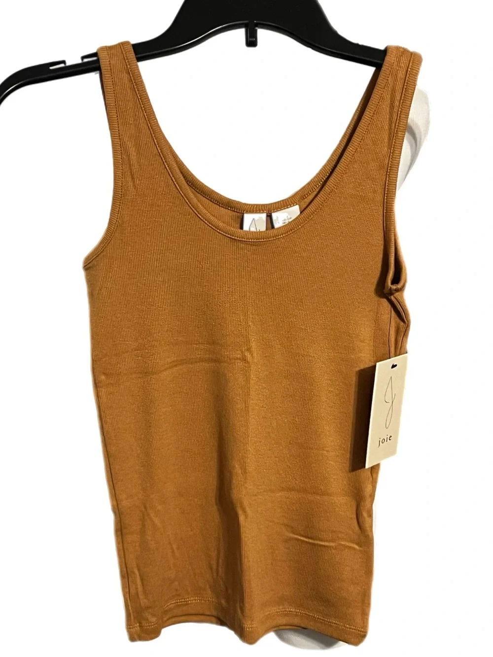NWT Joie Ribbed Modal Pima Cotton Tank Top - Caramel - Picture 1 of 5